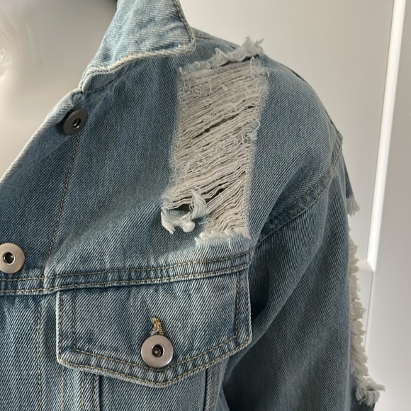 Love Tree Denim Jacket Distressed NWOT - Picture 2 of 15